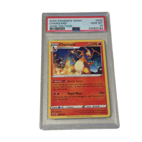 2020 Pokemon Sword and Shield Vivid Voltage Charizard #025 PSA 10 Perfect Grade - Picture 2 of 4